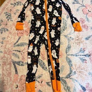 Little Sleepies Black and Orange Halloween Footies